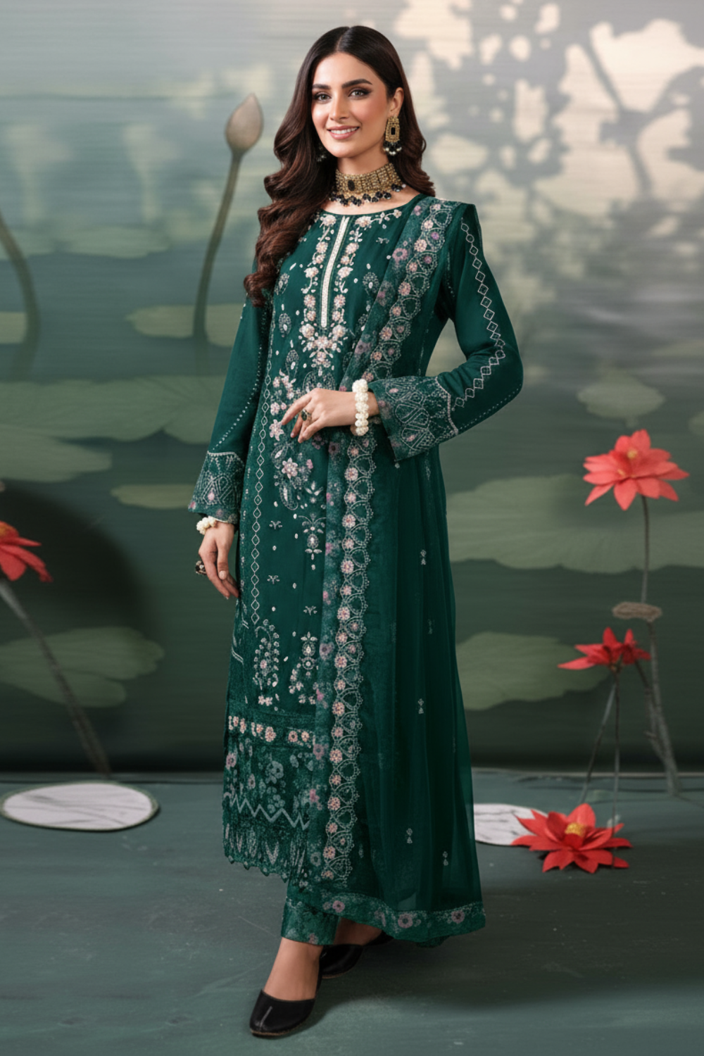 Unstiched 3 Piece Dhanak- Gul-e-Libas | D-01