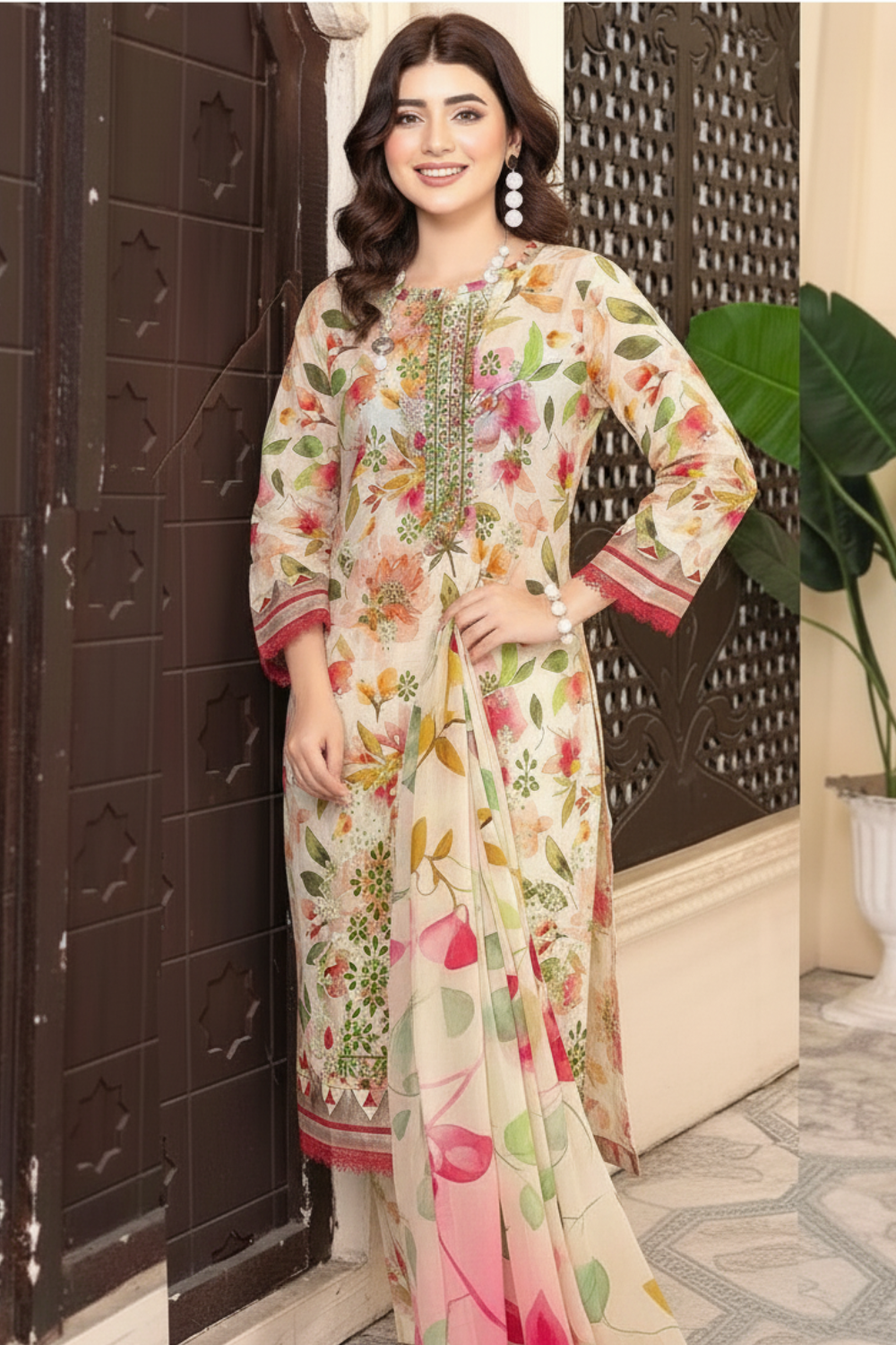 Unstiched 3 Piece Dhanak - Gul e Libas | D-02