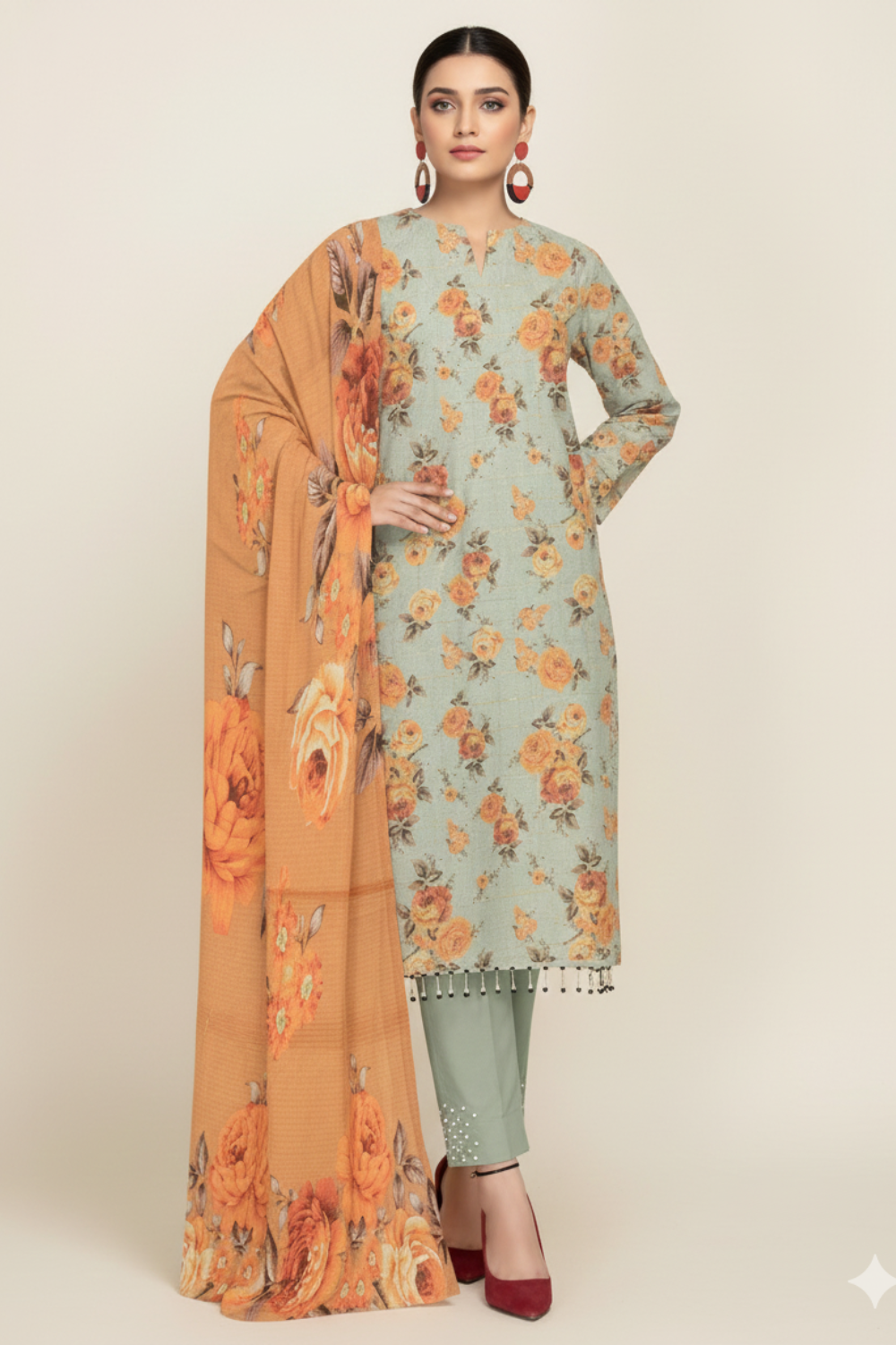 Unstitched Statement Print Karandi Suit – Tailor Your Elegance | GL-08k