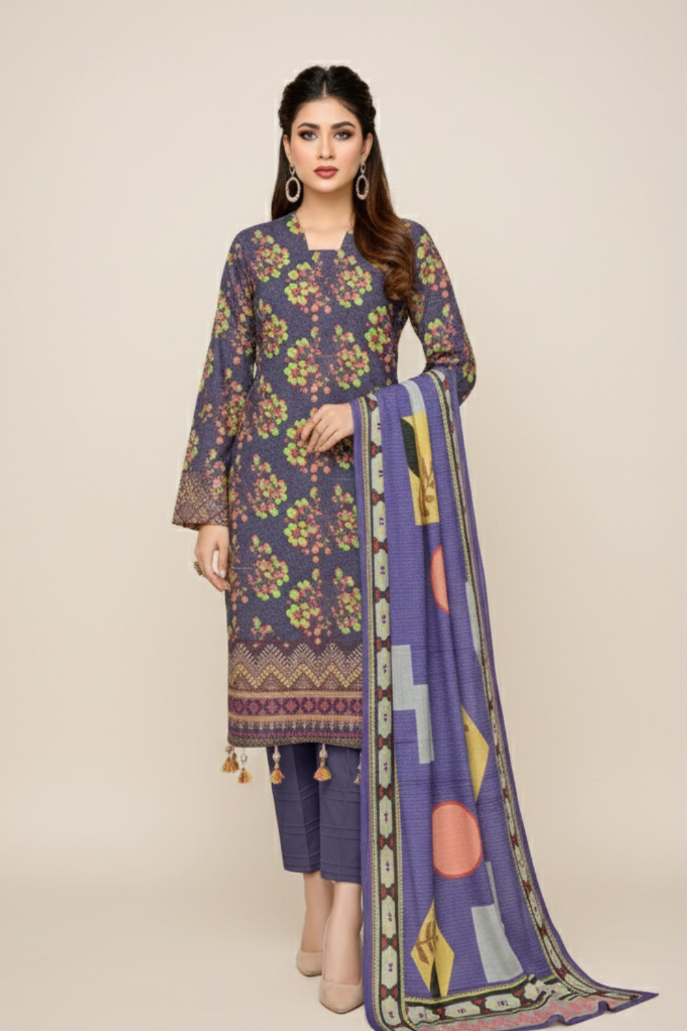 Unstitched Modern Karandi 3-Piece – Craft Your Masterpiece| GL-10k