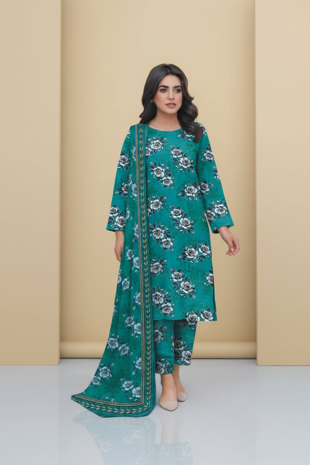 Unstitched 3 Piece Khaddar – Exclusive Digital Khaddar | KHD-08 - Image 2